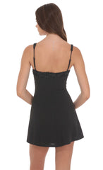 Florette Bust Skater Dress in Black