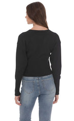 Cinched Knit Cardigan in Black