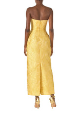 Lemon Floral Jacquard Dress