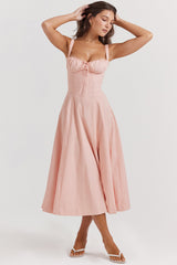 baby pink bustier sundress