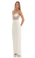 Shimmer Maxi Dress in White