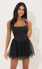 Fit and Flare Dress in Black
