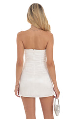 Jacquard Bodycon Dress in White