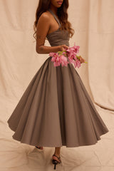 smoke halter midi dress