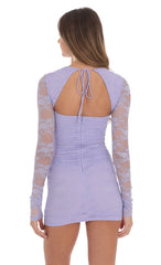 Lace Long Sleeve Bodycon in Lavender