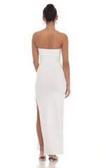 Strapless Bodycon Maxi Dress in White