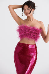 hot pink trimmed bandeau