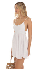 Gold Dotted Babydoll Dress in White