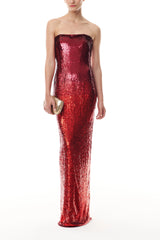 Ombre Sequin Column Gown