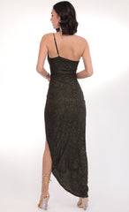 Shoulder Maxi in Sparkling Black Gold