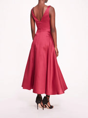 Floral Mikado Midi Dress