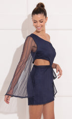 One Shoulder Dress in Blue