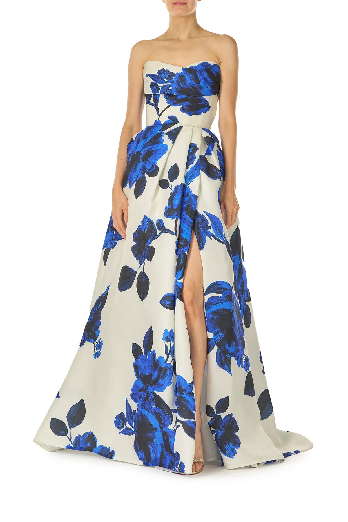Printed Gazar Ball Gown