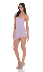 Mesh Tassel Dress in Lavender