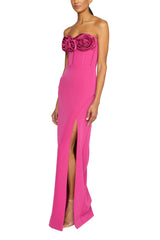 Strapless Crepe Column Gown
