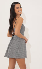 A-line dress in Black and White Checkered