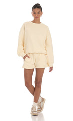 Fleece Oversized Jumper in Cream