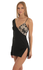 Asymmetrical Crepe Dress in Black