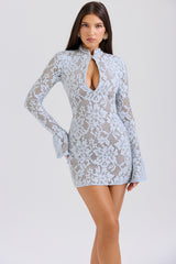 bluebell keyhole lace mini dress