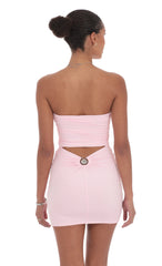 Shell Embellished Bodycon Dress in Pink