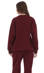 Lucy Oversized Crewneck in Burgundy