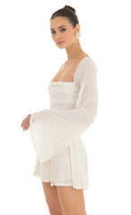 Flare Sleeve Dress in Ivory
