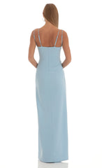 Sequin Cutout Maxi Dress in Blue