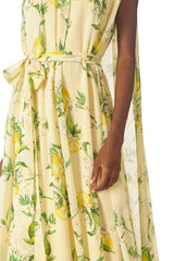Lemon Print Georgette Gown