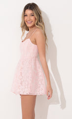 A-line dress in Floral Pink