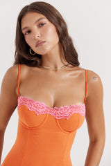 flame orange maxi dress