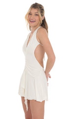 Open Back Halter Dress in White