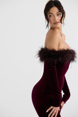black cherry velvet jumpsuit