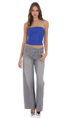 Mesh Rhinestone Top in Royal Blue