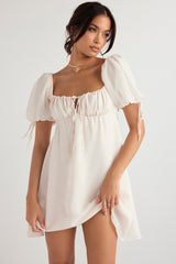 ivory georgette mini dress