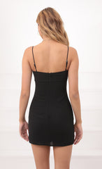 Front Tie Dress in Black