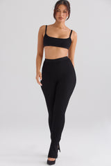 black ribbed knit bralette