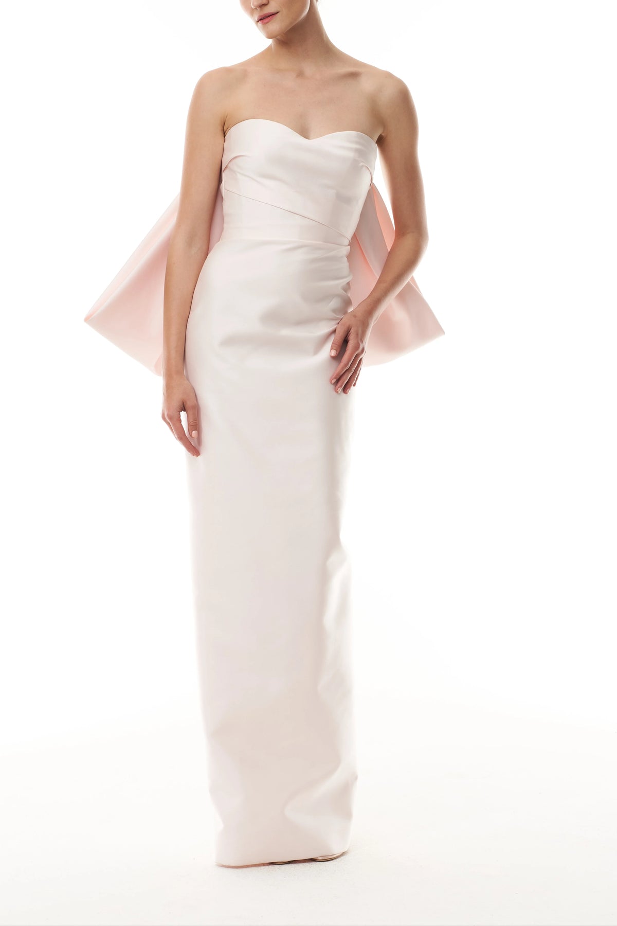 Candy Bow-Draped Column Gown
