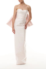 Candy Bow-Draped Column Gown