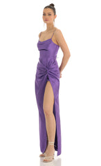 Twist Maxi Dress in Purple