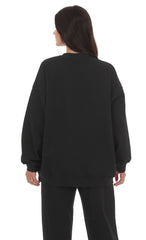 Lucy Oversized Crewneck in Black