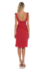 Ruffle Dress in Red