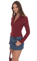 Tailored Collar Shirt in Burgundy