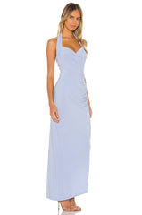 x REVOLVE Halter Sweetheart Side Drape Gown