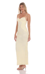 Lace Contour Maxi Dress in Yellow