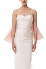 Candy Bow-Draped Column Gown