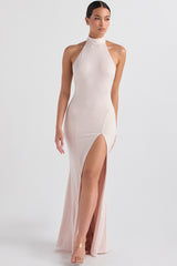 blush halter gown
