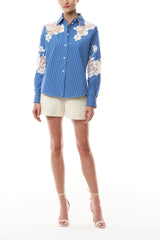 Lace Detailed Button Front Shirt