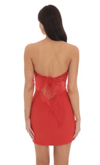 Strapless Bodycon Dress in Red