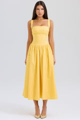 apricot cotton midi sundress
