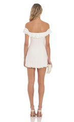 Off Shoulder Twist Dress in White